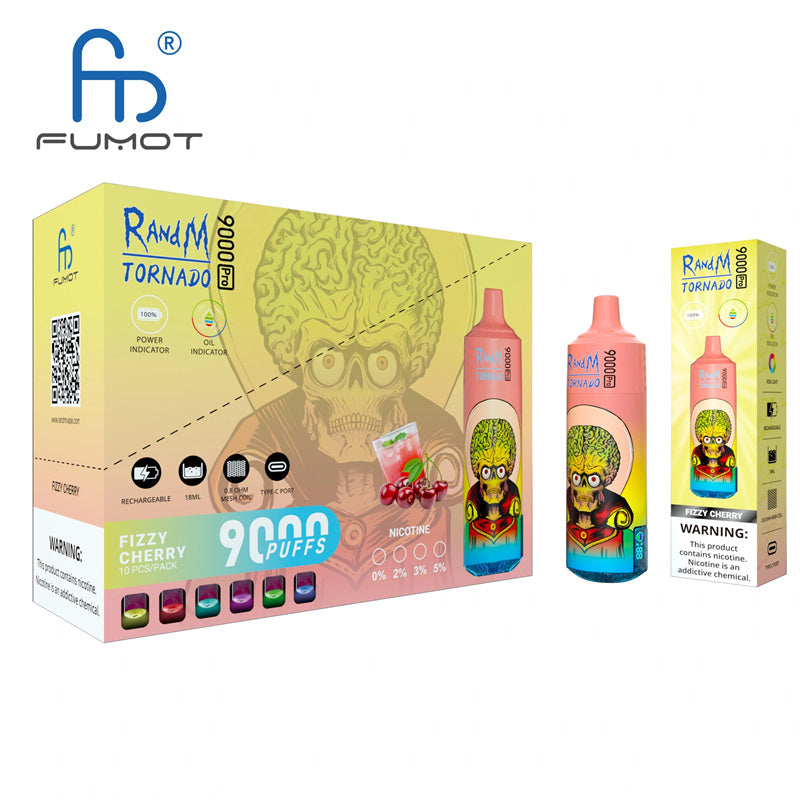 RandM Tornado 9000 Pro Disposable - 18ml, 20 Flavors, Rechargeable