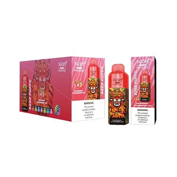 R&M Paradise 8000 puffs 0% 2% 3% 5% Nicotine Rechargeable Disposable vape