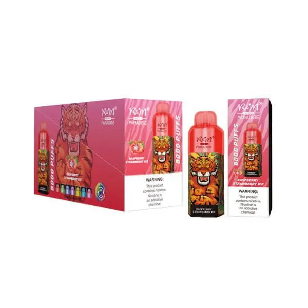 R&M Paradise 8000 puffs 0% 2% 3% 5% Nicotine Rechargeable Disposable vape