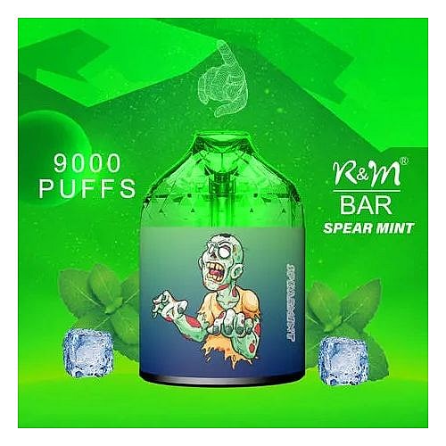 R&M BAR 9000 Puffs 0% 2% 3% 5% Nicotine Rechargeable Disposable vape