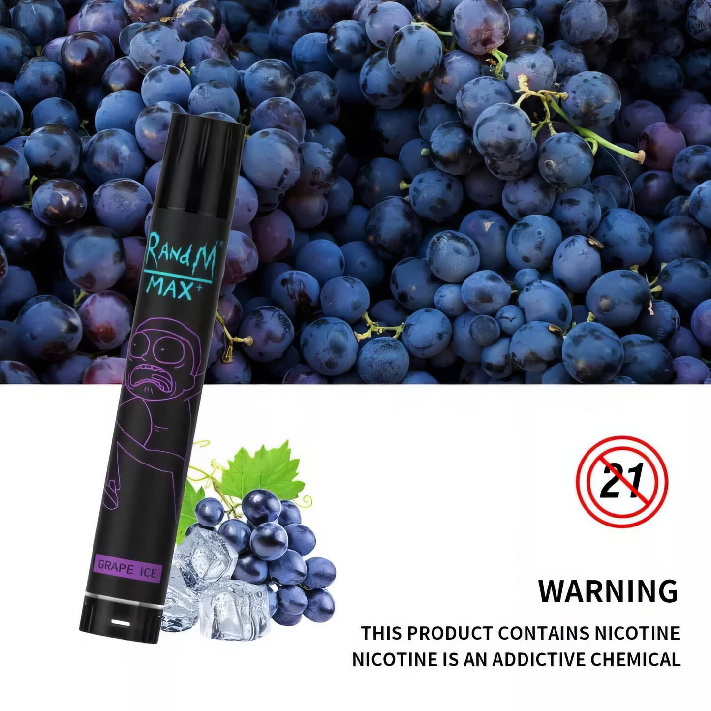 RandM Max+ 1700 Puffs 0% 2% 3% 5% Nicotine Rechargeable Disposable vape