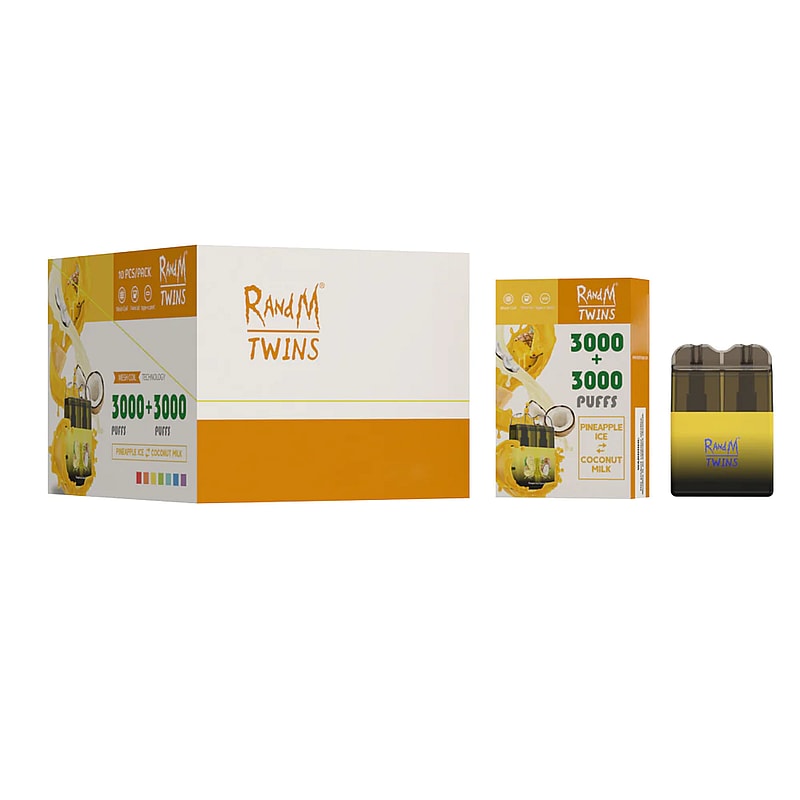 RandM Twins 6000 Puffs 0% 2% 3% 5% Nicotine Rechargeable Disposable vape