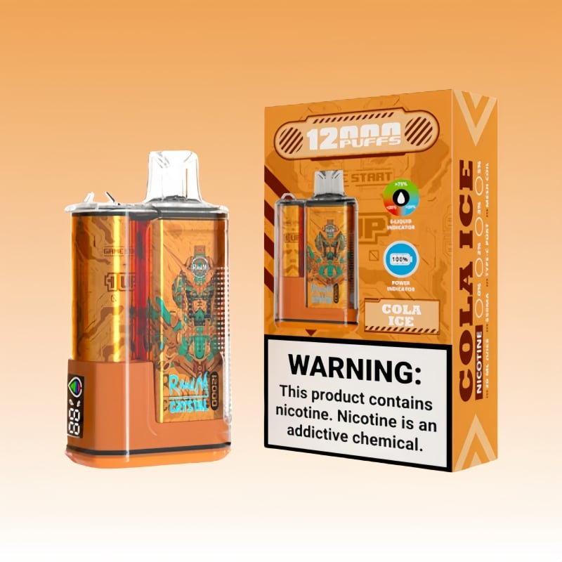Rechargeable Randm Crystal 12000 Puffs Vape Disposable with Side Screen，650 mAh 20 ML 16Flavors