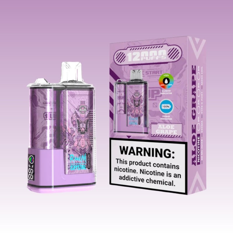 Rechargeable Randm Crystal 12000 Puffs Vape Disposable with Side Screen，650 mAh 20 ML 16Flavors
