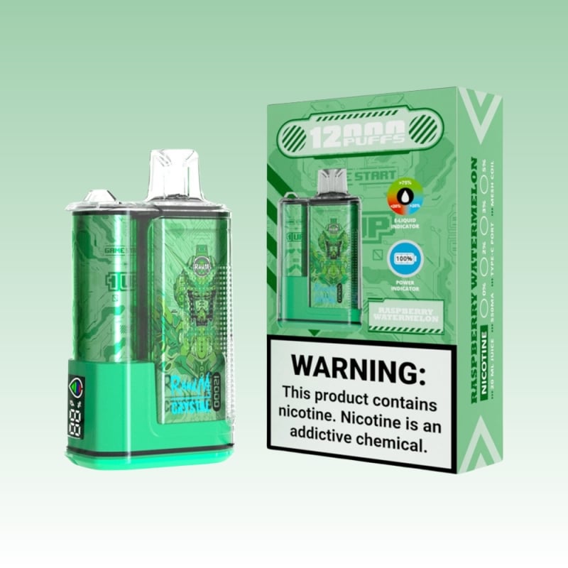 Rechargeable Randm Crystal 12000 Puffs Vape Disposable with Side Screen，650 mAh 20 ML 16Flavors