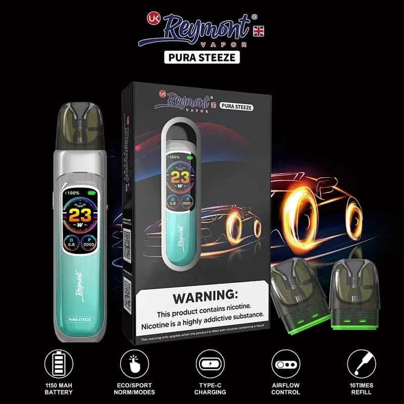 Reymont Pura Steeze Kit IML Pod Kit-1150mAh Battery, 2ml E-liquid
