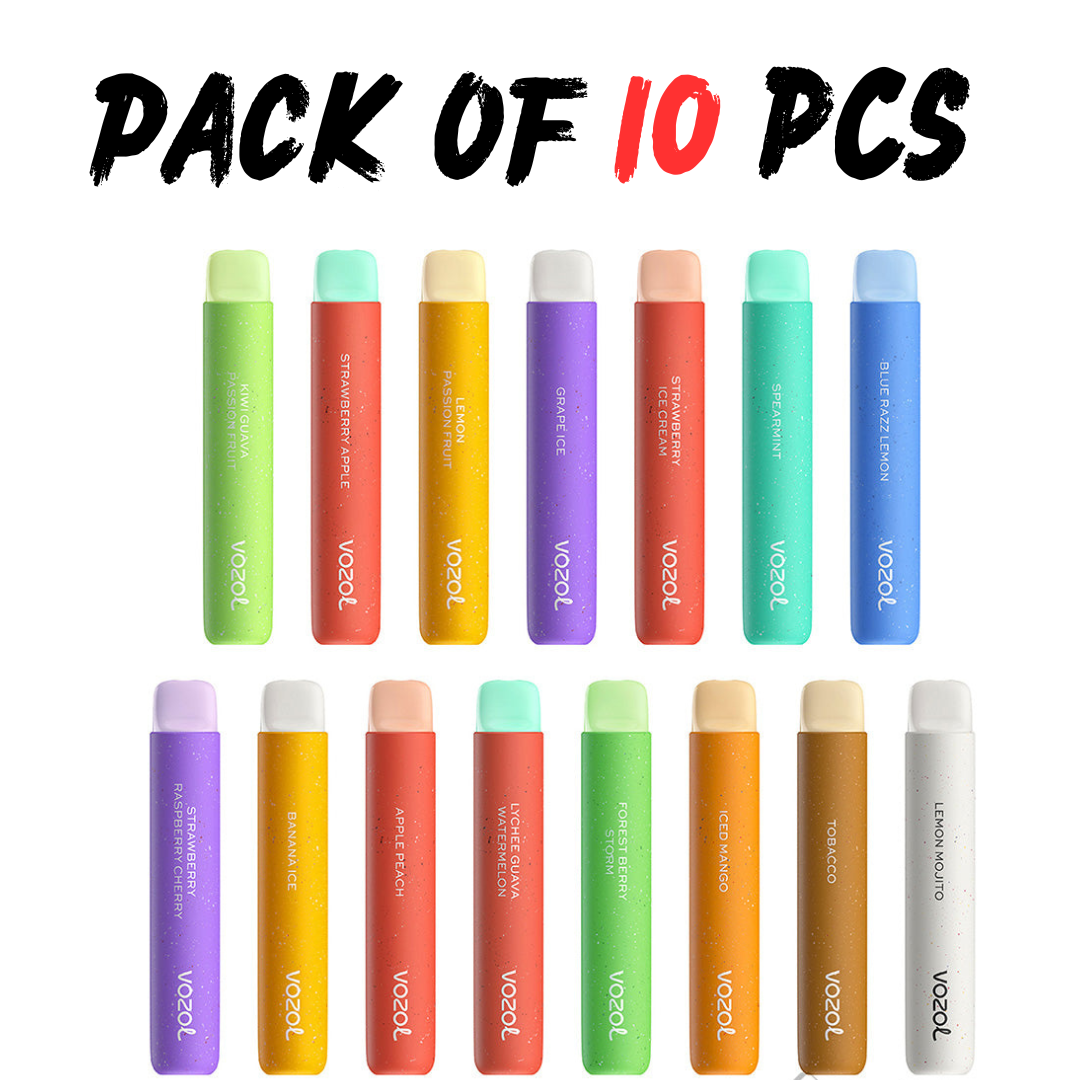 Vozol Star 600 puffs  10 Pc of Bundle Disposable Vape Kit 20mg Nicotine  550mAh battery  15 Flavors