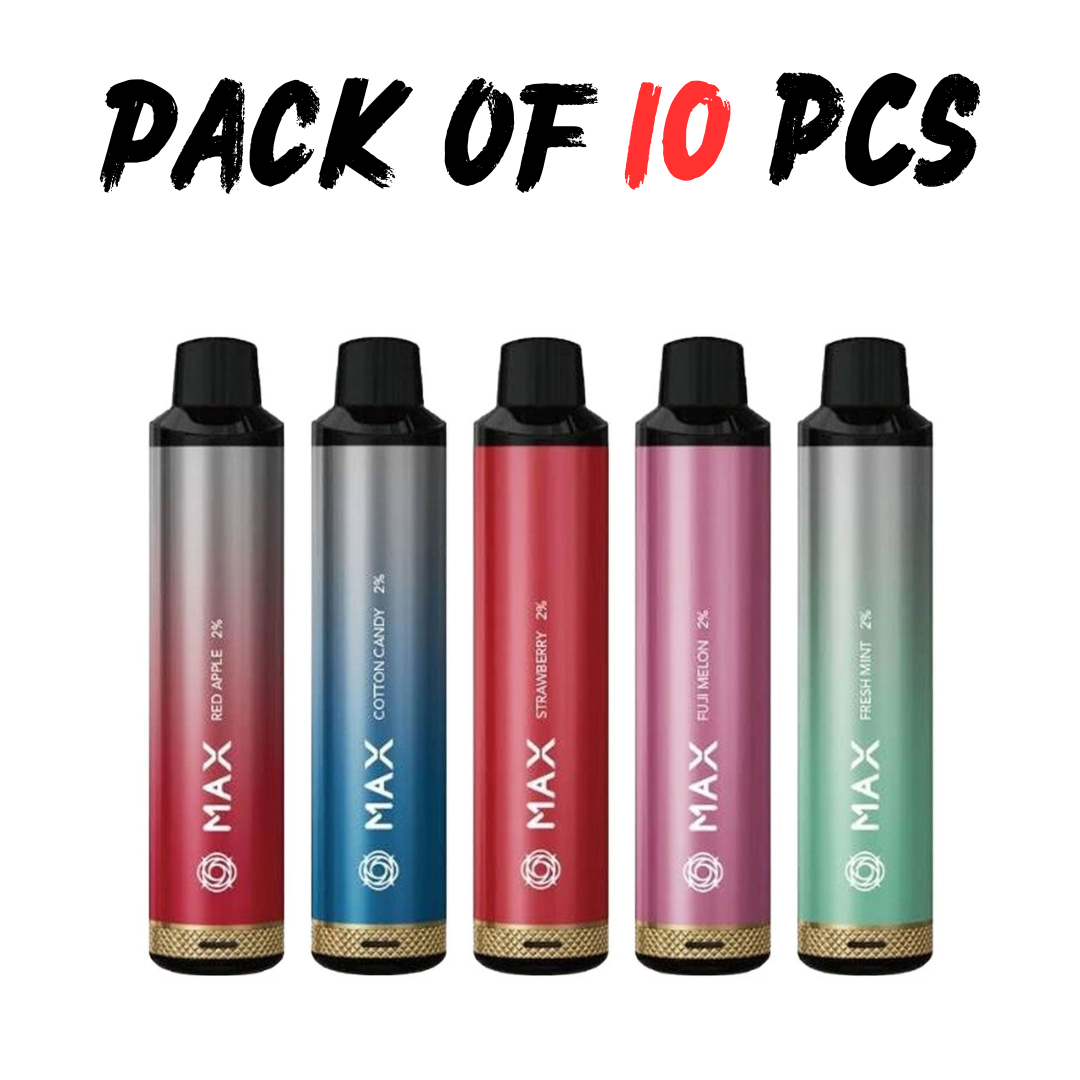 PACK OF 10  Elux Max 4000 puff bar Airflow Adjustable Rechargeable Vape disposable 2 ml e-liquid