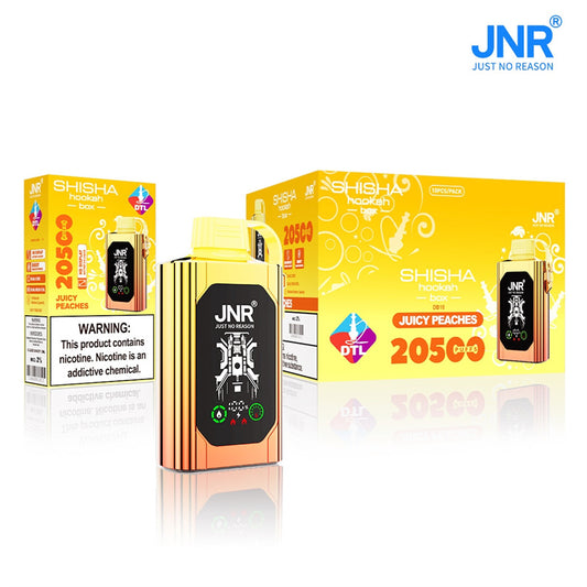 JNR Shisha Hookah Box 20500 Puff Bar Tornado DTL E Cigarrillos Electronicos Disposable Vape-1000mAh Battery, 25ml E-liquid, Multiple Nicotine 15 Flavors
