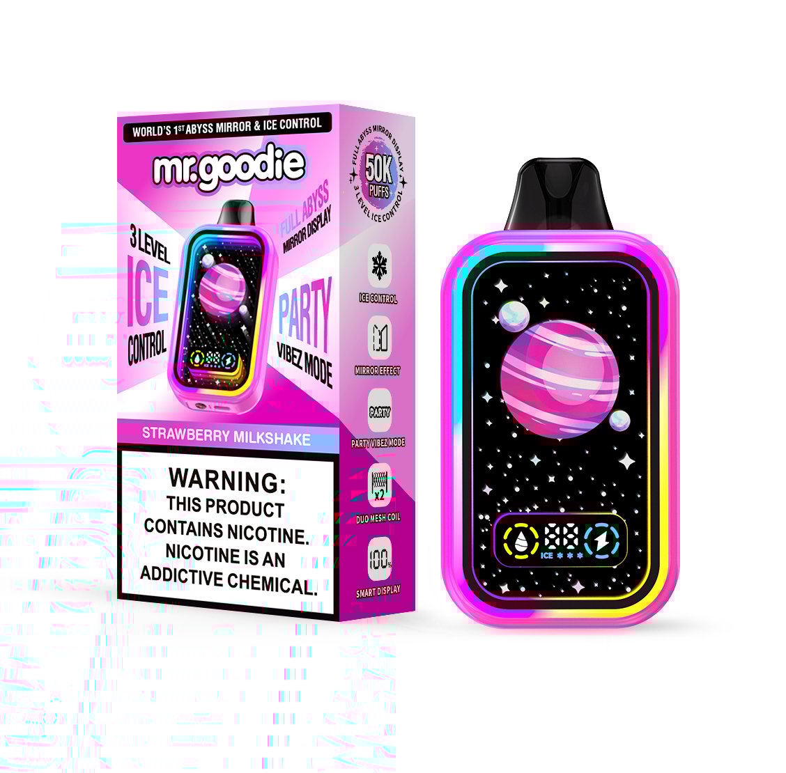 Mr.Goodie 50000 50K Puffs :Adjustable Ice Level Disposable Vape with Dual Mesh Coil