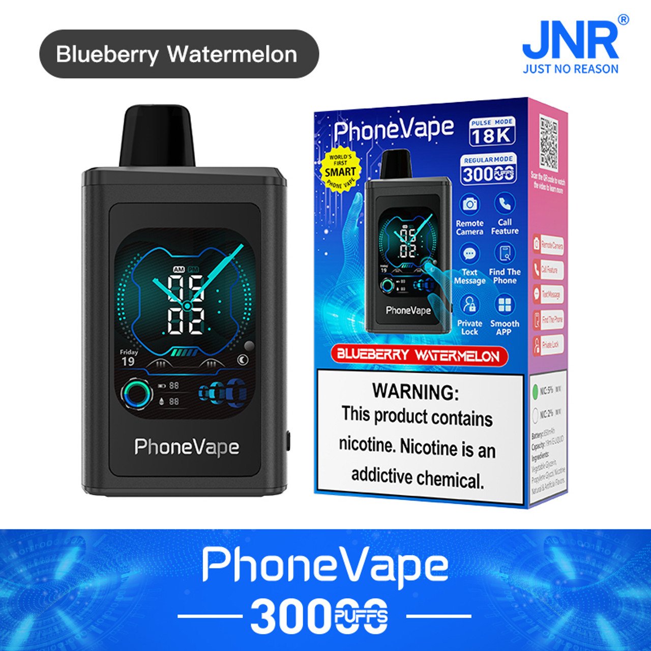 JNR Phone Vape 30000 30K Puffs Latest Smart Disposable Vape