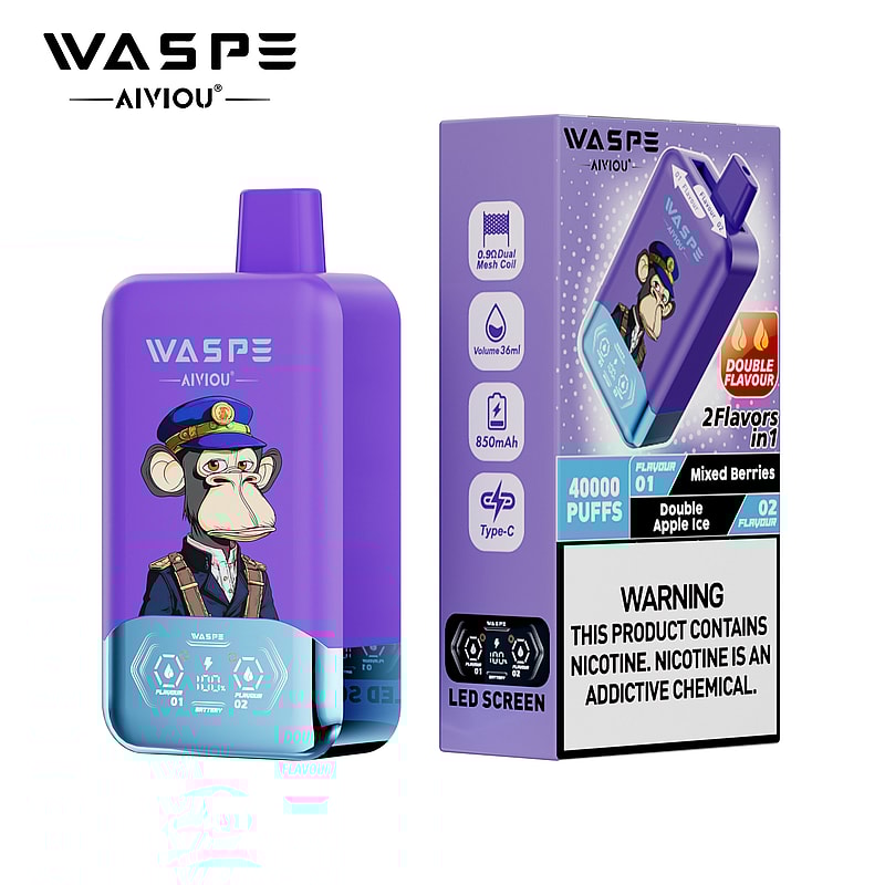 WASPE 40000 (40K Puffs) Double Taste LED Display Disposable Vape