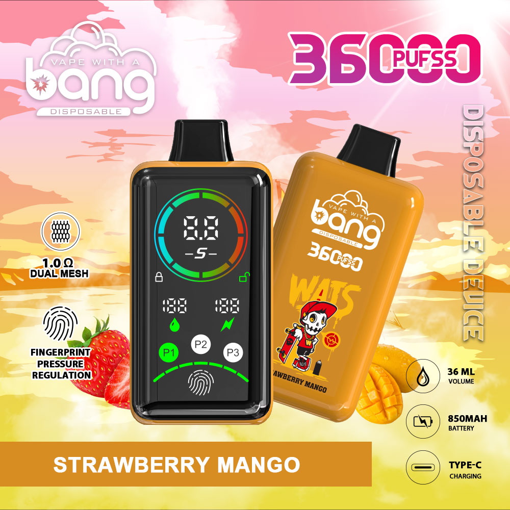 BANG 36K Puffs Smart Full Screen Turn Ice Wholesale Disposable Vape Puff 36k Prefilled Pod