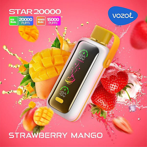 Vozol Star 20K Puffs Disposable Vape | 5% nicotine 24mL Liquid CapacityDual Power Mode with Mirror Screen  650mAh battery 21 flavors