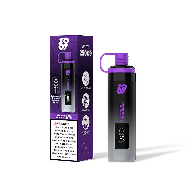 ZOOY SHISHA 25K Puffs Airflow Ajustable Disposable Vape(0% to 5% Nicotine) with Animated Screen  650mAh battery 10 Flavors