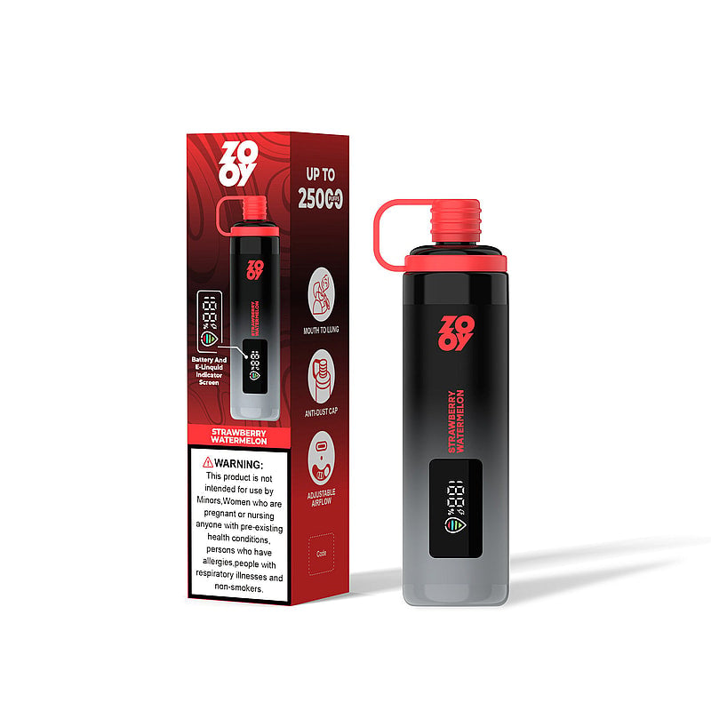 ZOOY SHISHA 25K Puffs Airflow Ajustable Disposable Vape(0% to 5% Nicotine) with Animated Screen  650mAh battery 10 Flavors