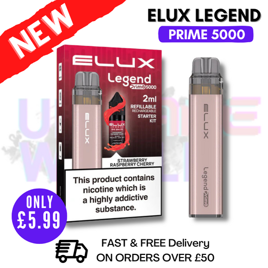 Strawberry Raspberry Cherry Elux Legend PRIME 5000 Puff Kit