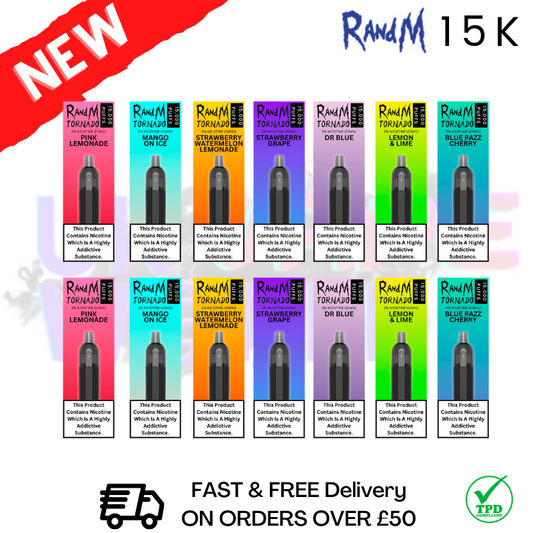 RandM Tornado 15000 Puff 15K Bar R and M Vape Pen Kit (REFILLABLE)