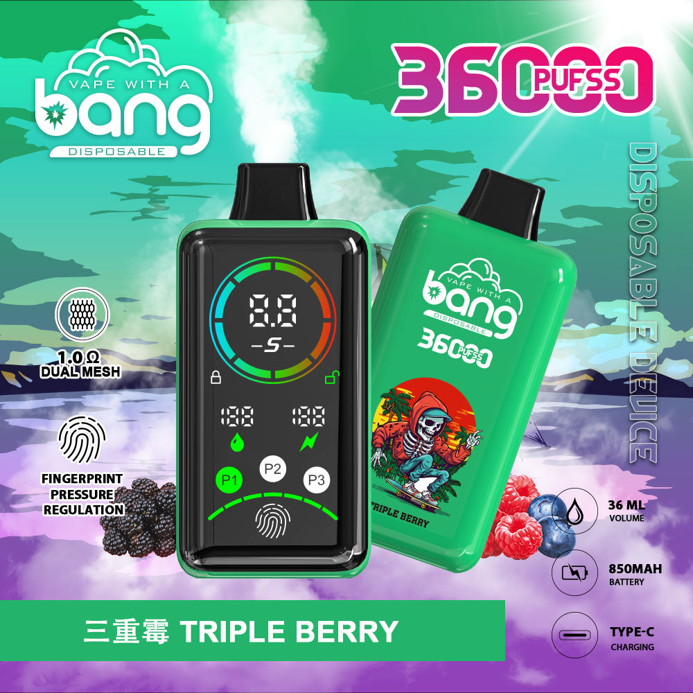 BANG 36K Puffs Smart Full Screen Turn Ice Wholesale Disposable Vape Puff 36k Prefilled Pod