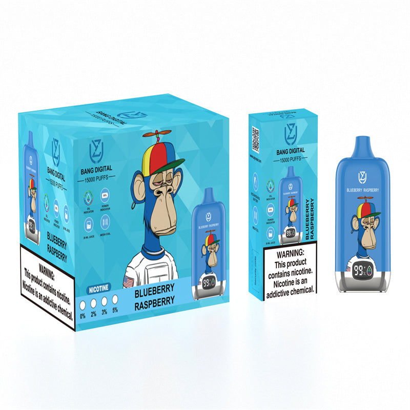 EU Warehouse Original Uzy Bang Digital 15000 Puffs Factory Wholesale Price Disposable Vaporizer Vape Pen Kit-850mAh Battery, 20ml E-liquid, Multiple Nicotine a12 Flavors