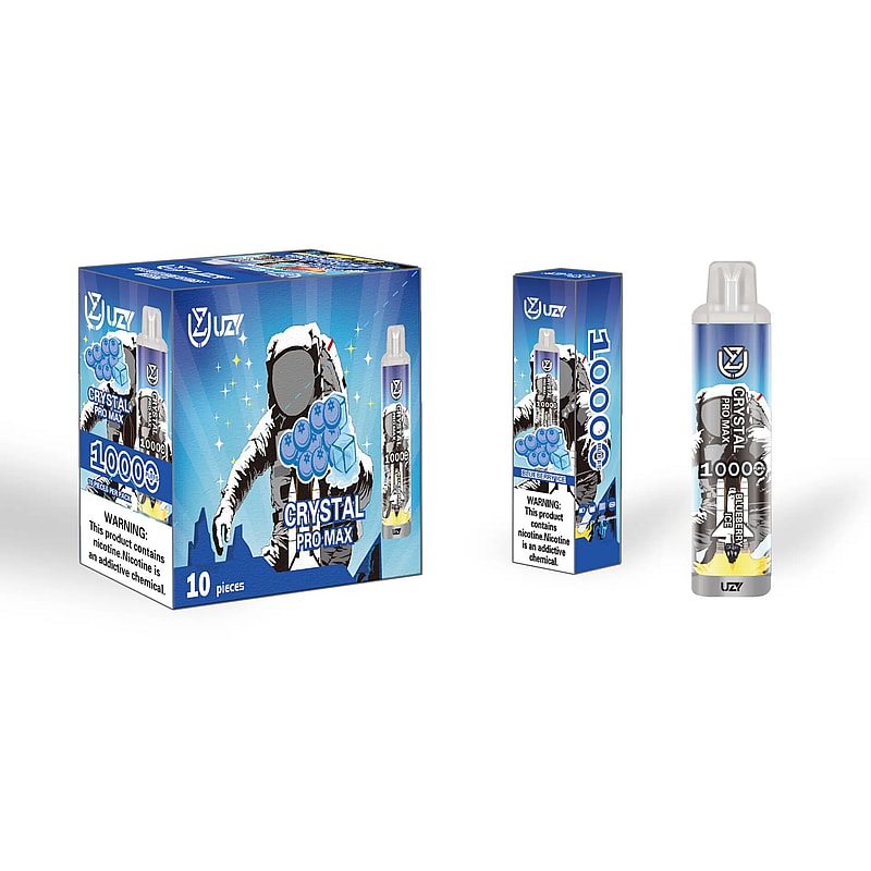 UZY Crystal Pro Max 10k Puffs 0% 2% 3% 5% Nicotine Rechargeable Disposable Pod