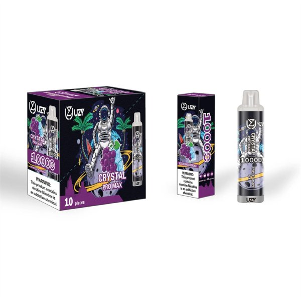 Hot Selling Uzy Crystal Pro Max 10k Puff Disposable Vape Electronic Cigarette Vape 20 Flavors