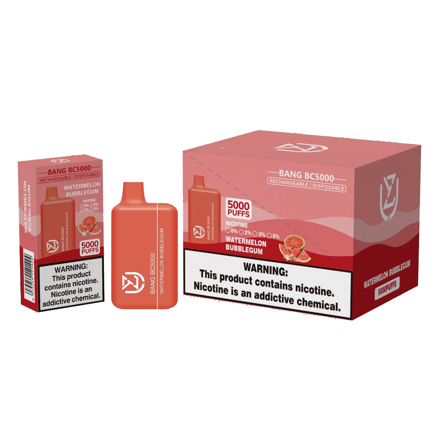 UZY BANG BC5000 0% 2% 3% 5% nicotine 5000puffs disposable electronic cigarettes-650mAh Battery, 13ml E-liquid, Multiple Nicotine 12 Flavors