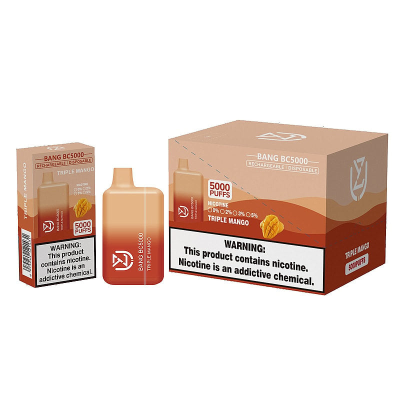 UZY BANG BC5000 0% 2% 3% 5% nicotine 5000puffs disposable electronic cigarettes-650mAh Battery, 13ml E-liquid, Multiple Nicotine 12 Flavors