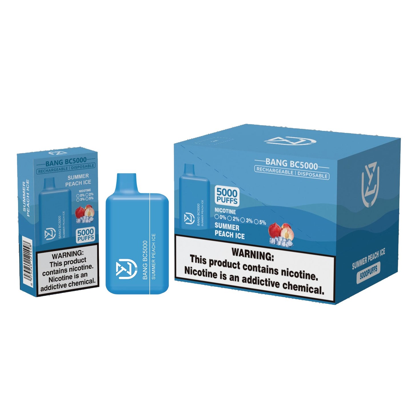 UZY BANG BC5000 0% 2% 3% 5% nicotine 5000puffs disposable electronic cigarettes-650mAh Battery, 13ml E-liquid, Multiple Nicotine 12 Flavors