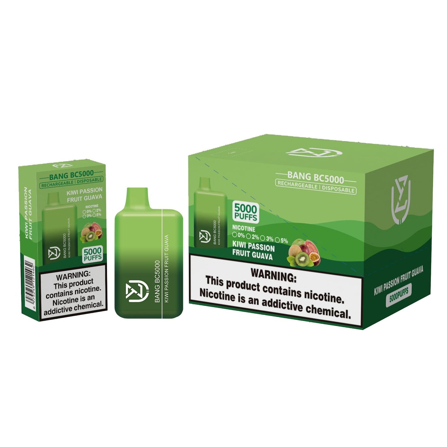 UZY BANG BC5000 0% 2% 3% 5% nicotine 5000puffs disposable electronic cigarettes-650mAh Battery, 13ml E-liquid, Multiple Nicotine 12 Flavors