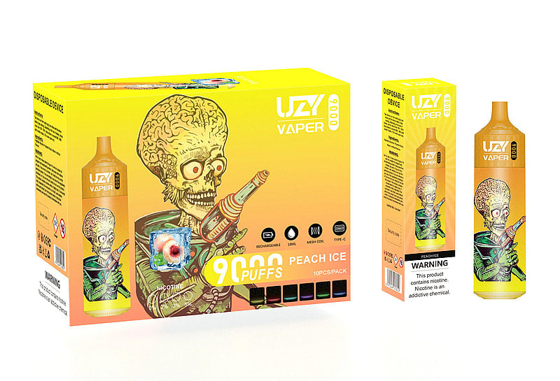 UZY Vaper 9000 Puffs  0% 2% 3% 5% Nicotine Rechargeable Disposable Pod
