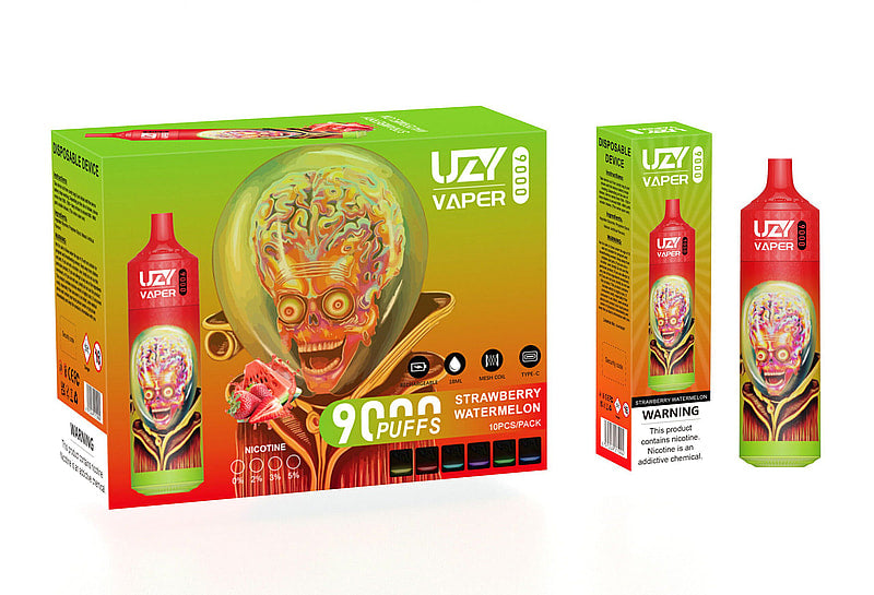 UZY Vaper 9000 Puffs  0% 2% 3% 5% Nicotine Rechargeable Disposable Pod