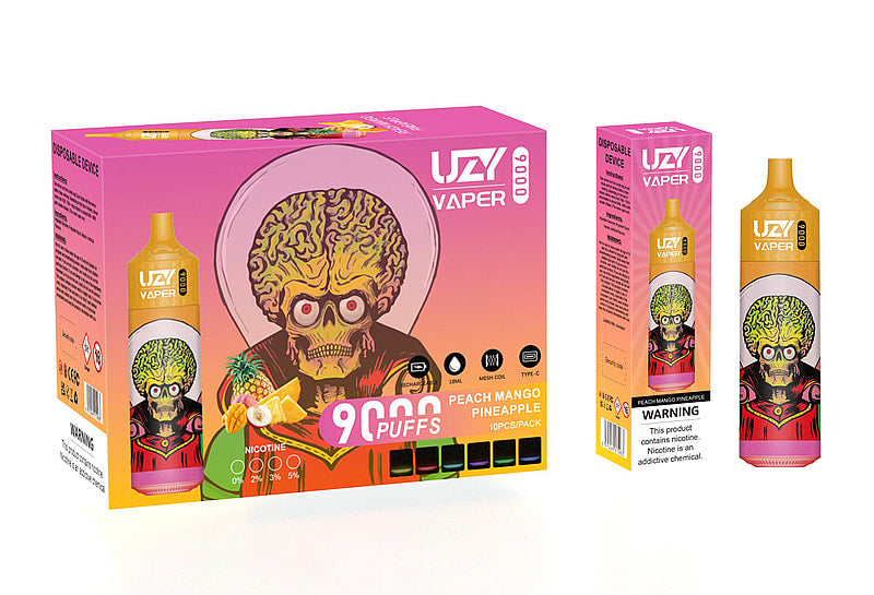 UZY Vaper 9000 Puffs  0% 2% 3% 5% Nicotine Rechargeable Disposable Pod