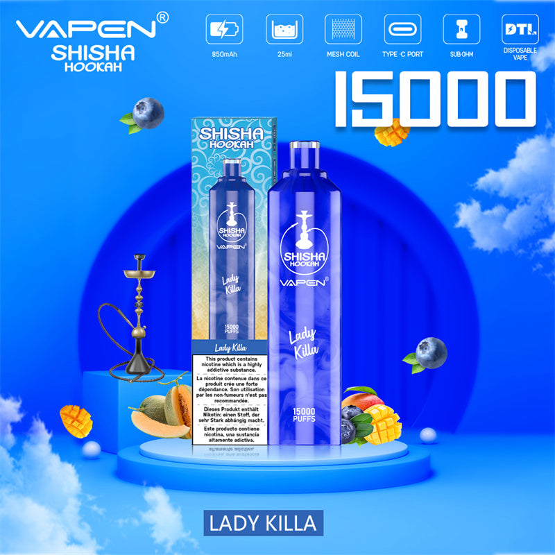 EU Warehouse VAPEN Shisha Hookah DTL 15000Puffs Disposable Vape JNR Flavors 15K Puff Vapes