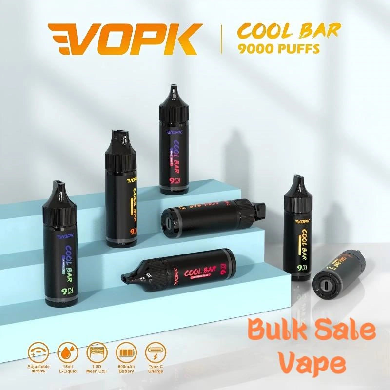 VOPK COOL BAR 9000 Puffs Wholesale Price Discount Sale-600mAh battery, 15ml E-liquid,Multiple Nicotine 10 Flavors