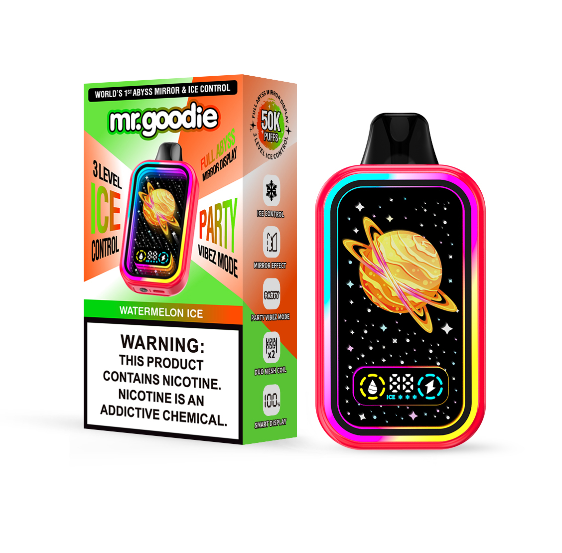 Mr.Goodie 50000 50K Puffs :Adjustable Ice Level Disposable Vape with Dual Mesh Coil