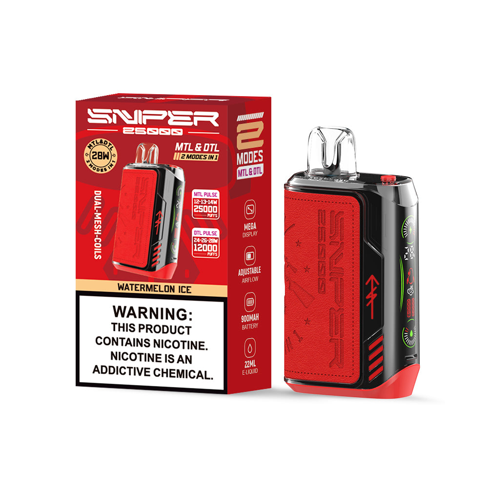 SNPER VAPMOD Sniper 25000Puffs  900 mAh Battery Digital Screen Vape  LED Screen Shisha Hookah Price 25K