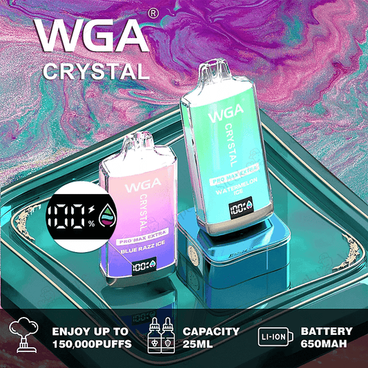 WGA Crystal Pro Max Extra 15K (15000) Puffs | Dive into a Flavorful Vaping Adventure-650mAh Battery, 20ml E-liquid, Multiple Nicotine 31 Flavors