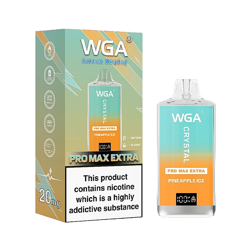 WGA Crystal Pro Max Extra 15K (15000) Puffs | Dive into a Flavorful Vaping Adventure-650mAh Battery, 20ml E-liquid, Multiple Nicotine 31 Flavors