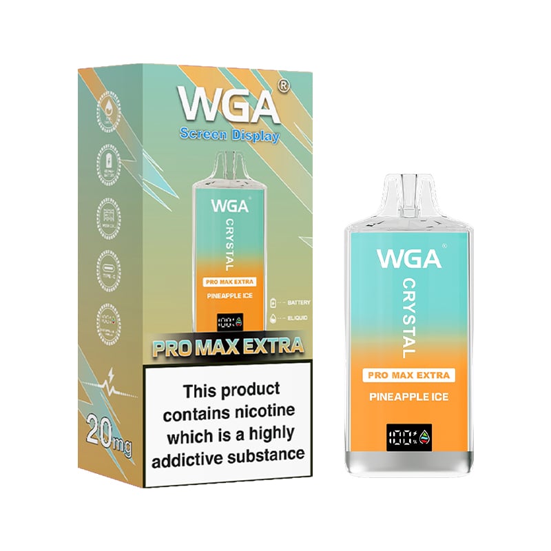 WGA Crystal Pro Max Extra 15K (15000) Puffs | Dive into a Flavorful Vaping Adventure-650mAh Battery, 20ml E-liquid, Multiple Nicotine 31 Flavors