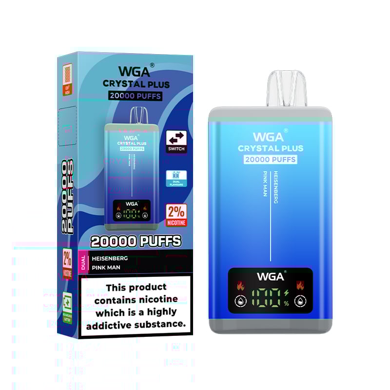 WGA Vape Crystal Pro Max 20000 20k Puffs | Dual Flavors & Switch Taste-Multiple Nicotine 17 Flavors