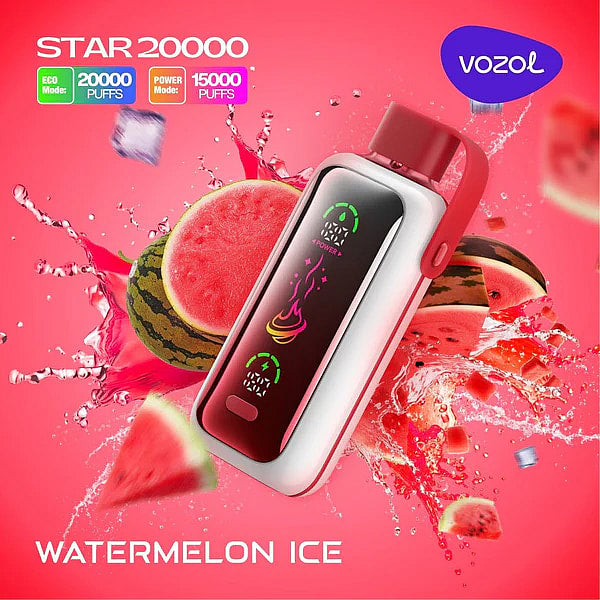 Vozol Star 20K Puffs Disposable Vape | 5% nicotine 24mL Liquid CapacityDual Power Mode with Mirror Screen  650mAh battery 21 flavors