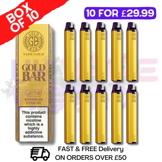 Watermelon Citrus ICE - Gold Bar 600Puff Box of 10