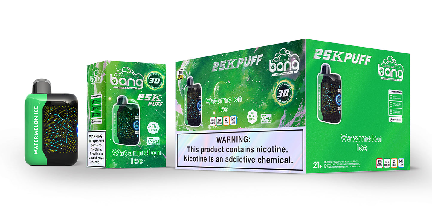 Bang Starry  25K Puffs Smart Full Screen Turn Ice Wholesale Disposable Vape Puff 36k Prefilled Pod