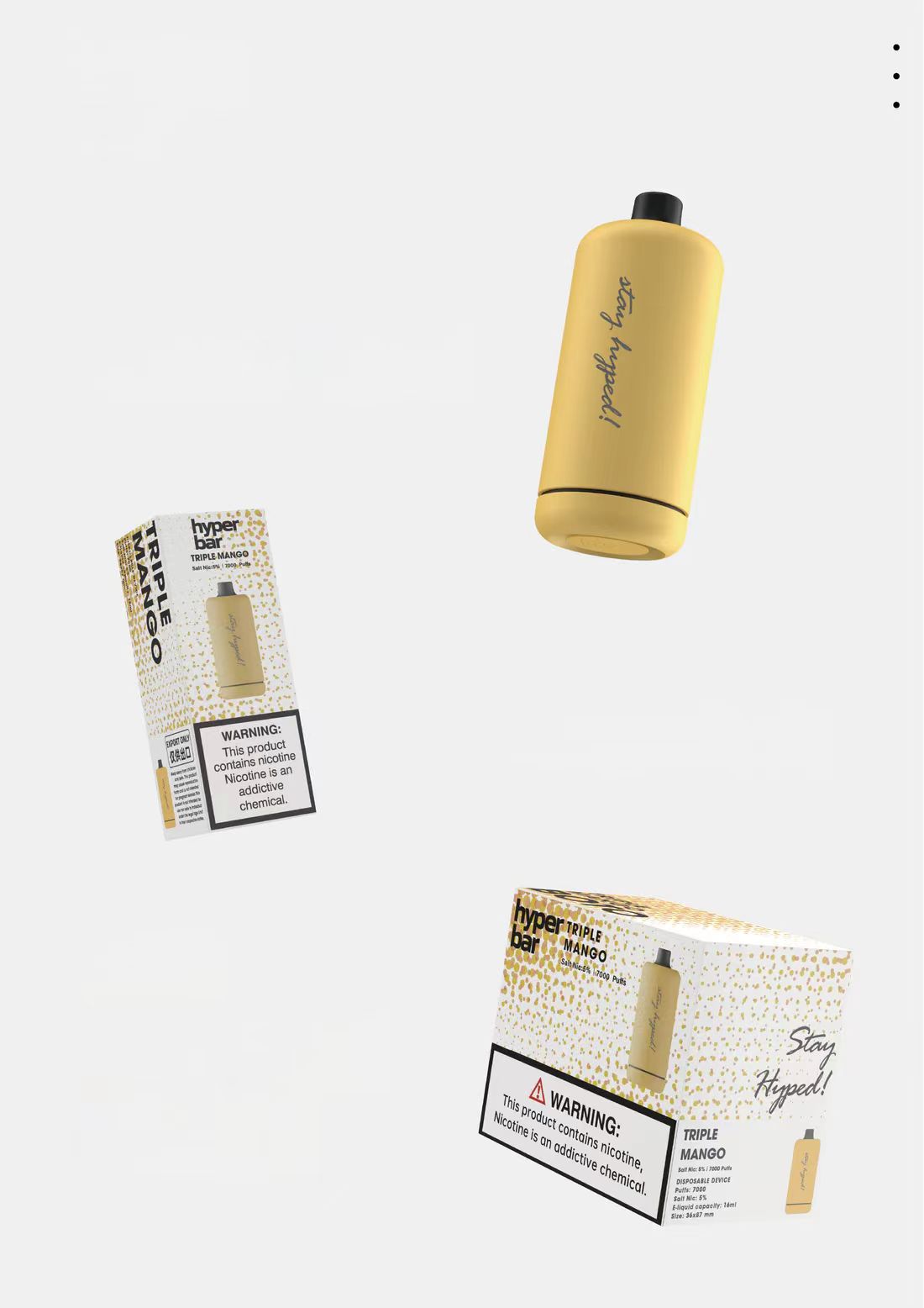 Hyperbar Boto 7000 Puffs 2%  5% Nicotine Rechargeable Disposable Pod-550mAh battery, 16ml E-liquid, Multiple Nicotine 18 Flavors