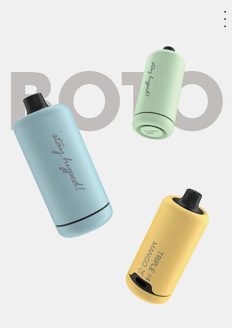 Hyperbar Boto 7000 Puffs 2%  5% Nicotine Rechargeable Disposable Pod-550mAh battery, 16ml E-liquid, Multiple Nicotine 18 Flavors