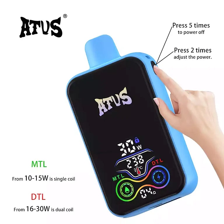 ATVS 25000 Puffs :DTL/MTL Disposable Vape with Smart Full Screen