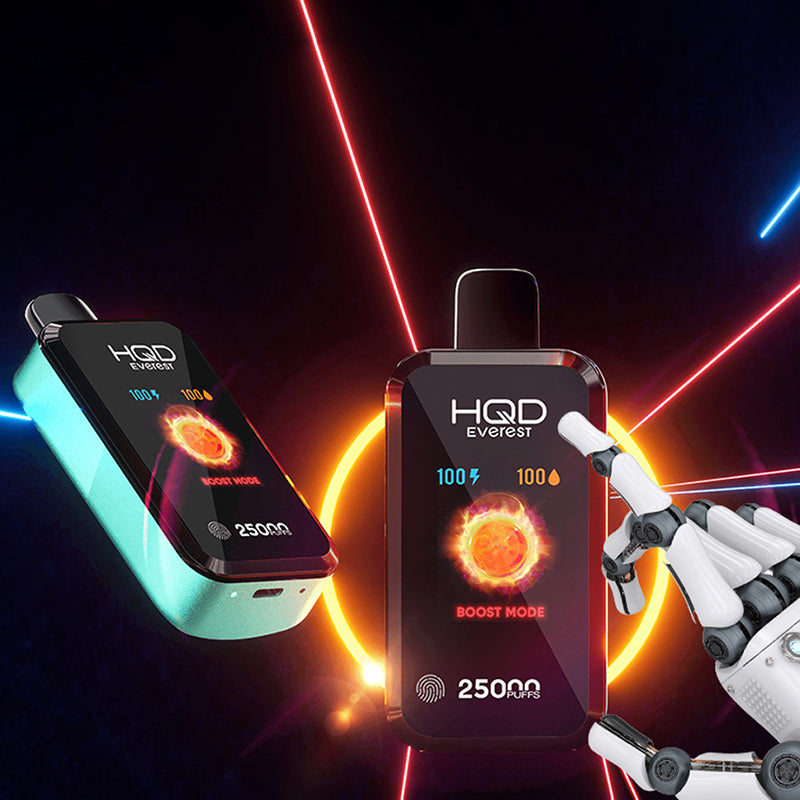 HQD Everest 25000 Puffs Disposable Vape 5% Nicotine 28ml e-liquid 850mAh rechargeable 16 Flavors Wholesale