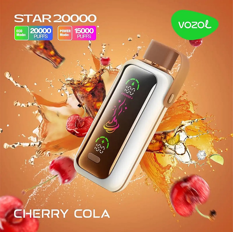 Vozol Star 20K Puffs Disposable Vape | 5% nicotine 24mL Liquid CapacityDual Power Mode with Mirror Screen  650mAh battery 21 flavors