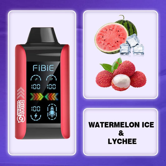 WATERMELON ICE & LYCHEE - FIBIE 15000 PUFFS Dual Flavors Disposable Vapor Wands(15000 PUFFS)